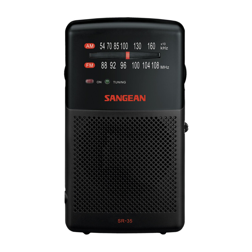 Sangean SR-35 AM/FM Pocket Analog Radio  Black