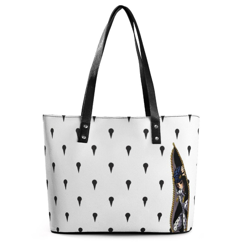 Handbags Jojos Bizzare Adventures Pocket Tote Bag Modern Pu Leather Shoulder Bag Lady Office Print Shopper Bags