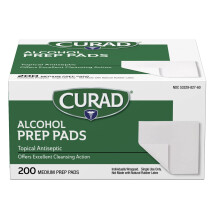 Curad Alcohol Desinfecterende Prep Pads, 2-laags, Maat Medium, 200 Stuks