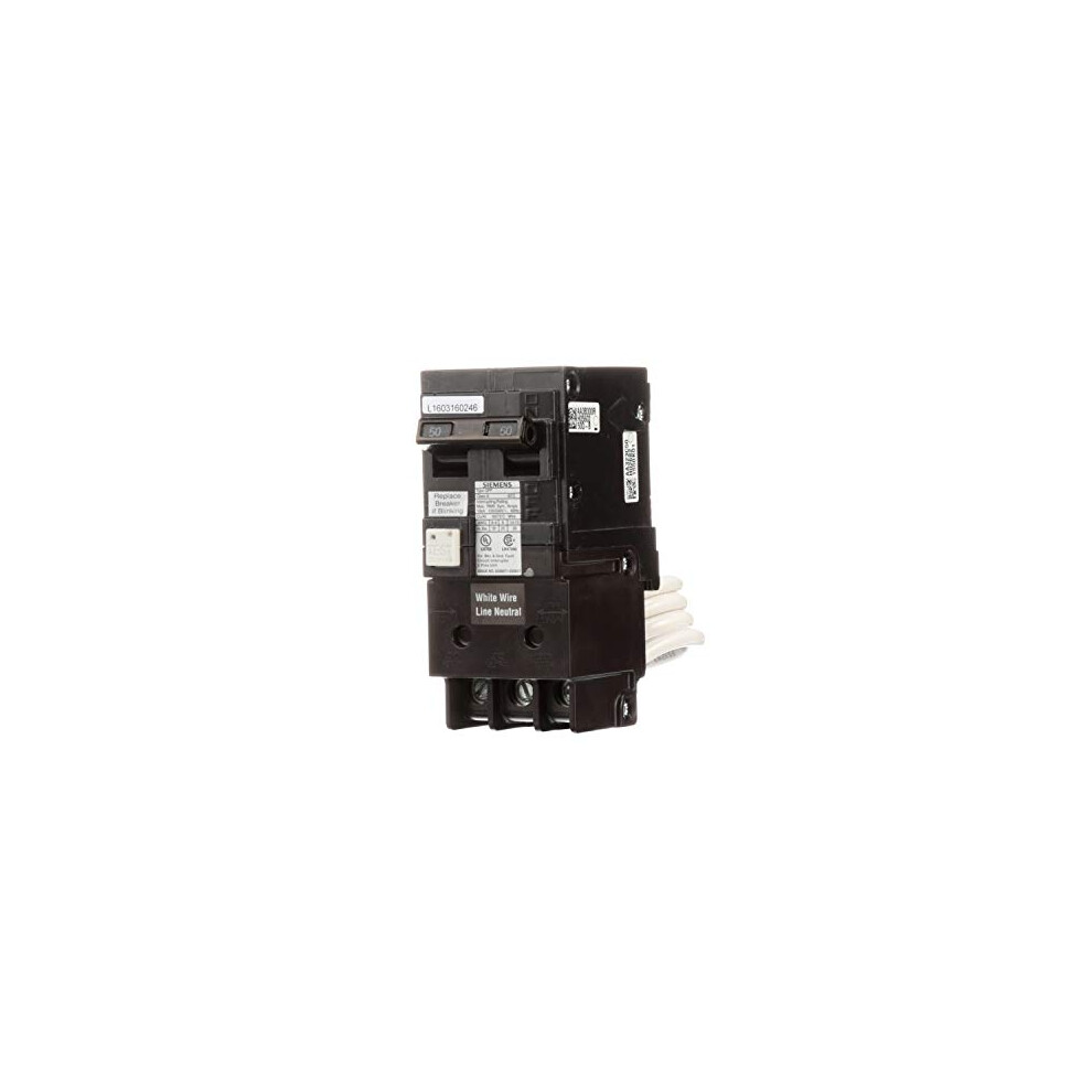 Siemens QF250A Breaker Ground Fault Circuit Interrupter  50 Amp  2 Pole  240 Volt  10 000 AIC