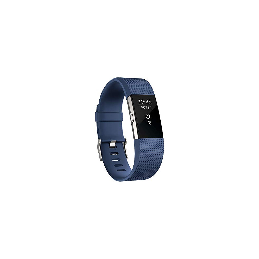 Fitbit Charge 2 Heart Rate + Fitness Wristband  Blue  Large (International Version)