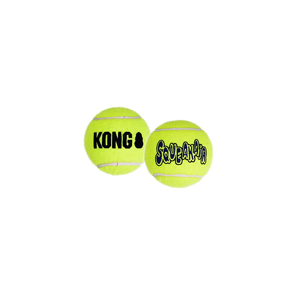 KONG - Squeakair  Ball - Dog Toy Premium Squeak Tennis Balls  Gentle on Teeth - Large