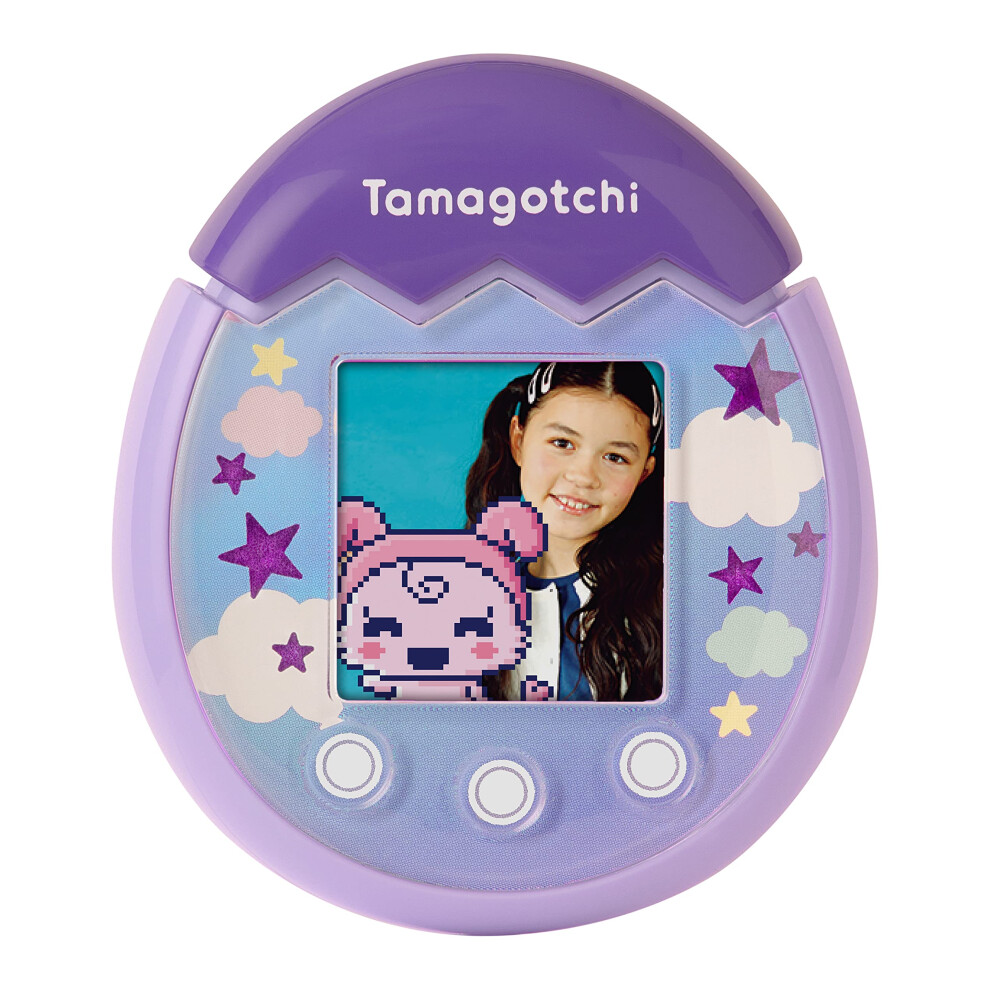 Tamagotchi 42902 Bandai Pix-The Next Generation of Virtual Reality Pet with Camera  Games and Collectable Characters-Sky  Purple