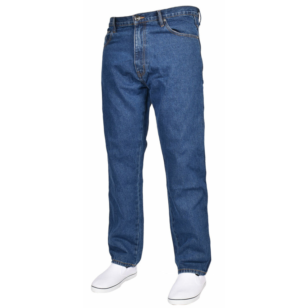 True Face (Stone Wash, 40W X 32L) Mensjean Regularfit Straightleg Basicdenim Trouser Blue