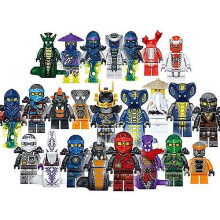 Lot de 24 figurines miniatures Ninjago en plastique à assembler - ninjas, serpents, fantômes et pirates