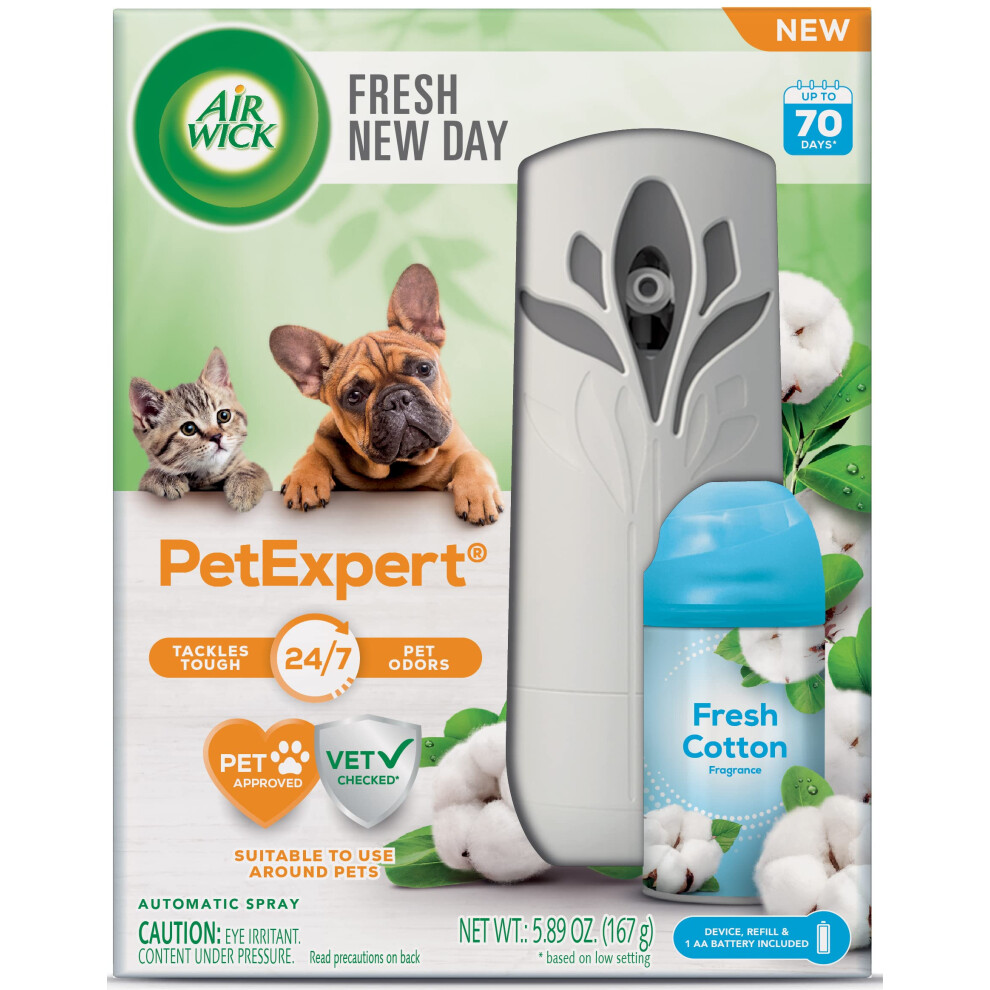 Air Wick Automatic Spray Starter Kit Fresh New Day Pet Fresh Cotton  Air Freshener  Essential Oils