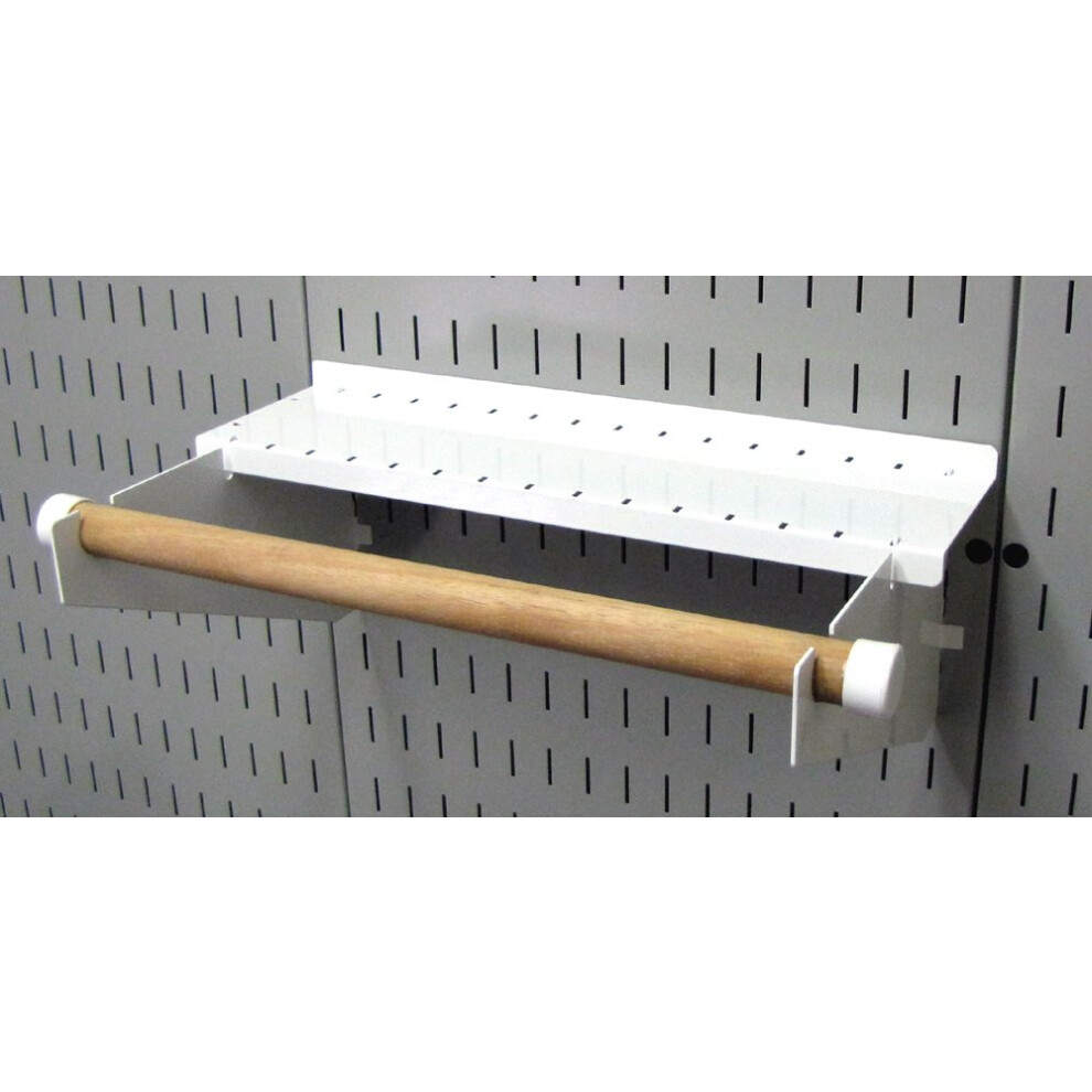 Support mural pour essuie-tout et tige de cheville pour panneau perfor    et panneau     outils     fentes - Blanc