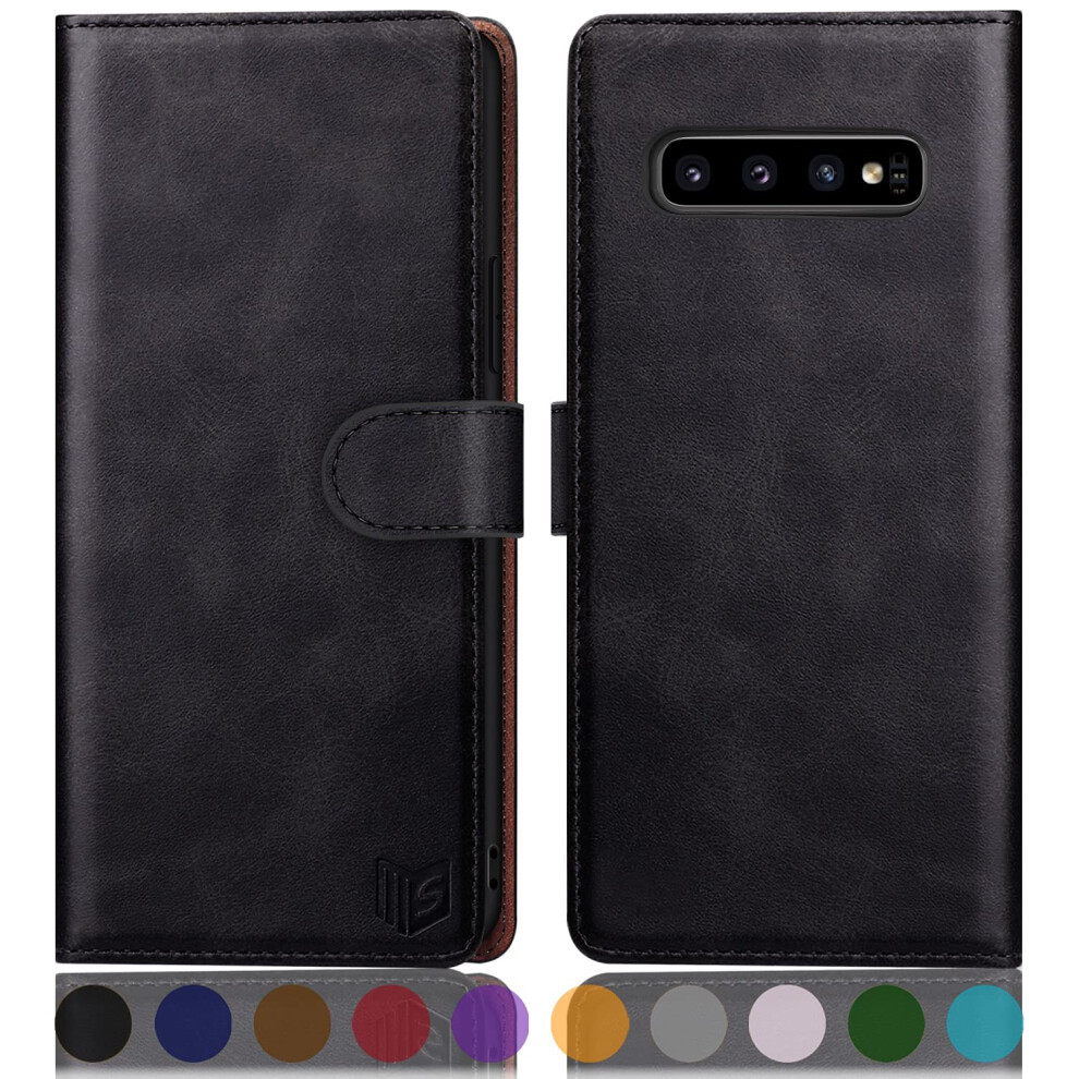 Suanpot For Samsung Galaxy S10 6.1""(Non S10e S10+) With Rfid Blocking Leather Wallet Case Credit Card Holder Flip Folio Book Phone Case Shockproof Co 738260218490