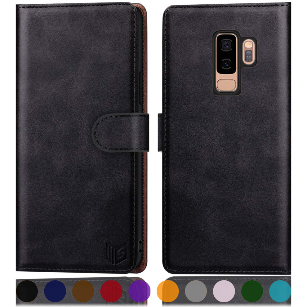 Suanpot For Samsung Galaxy S9+ / S9 Plus 6.2 (Non S9 5.8"") Leather Wallet Case With Rfid Blocking Credit Card Holder Pu Flip Folio Book Cell Phone Co 738260998187