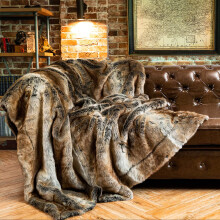 BATTILO HOME Luxury Brown Faux Fur Blanket Thick Warm Elegant Cozy Fuzzy Fur Throw Blankets for Couch Bed Sofa Fluffy Blankets Decorative Throw Blan