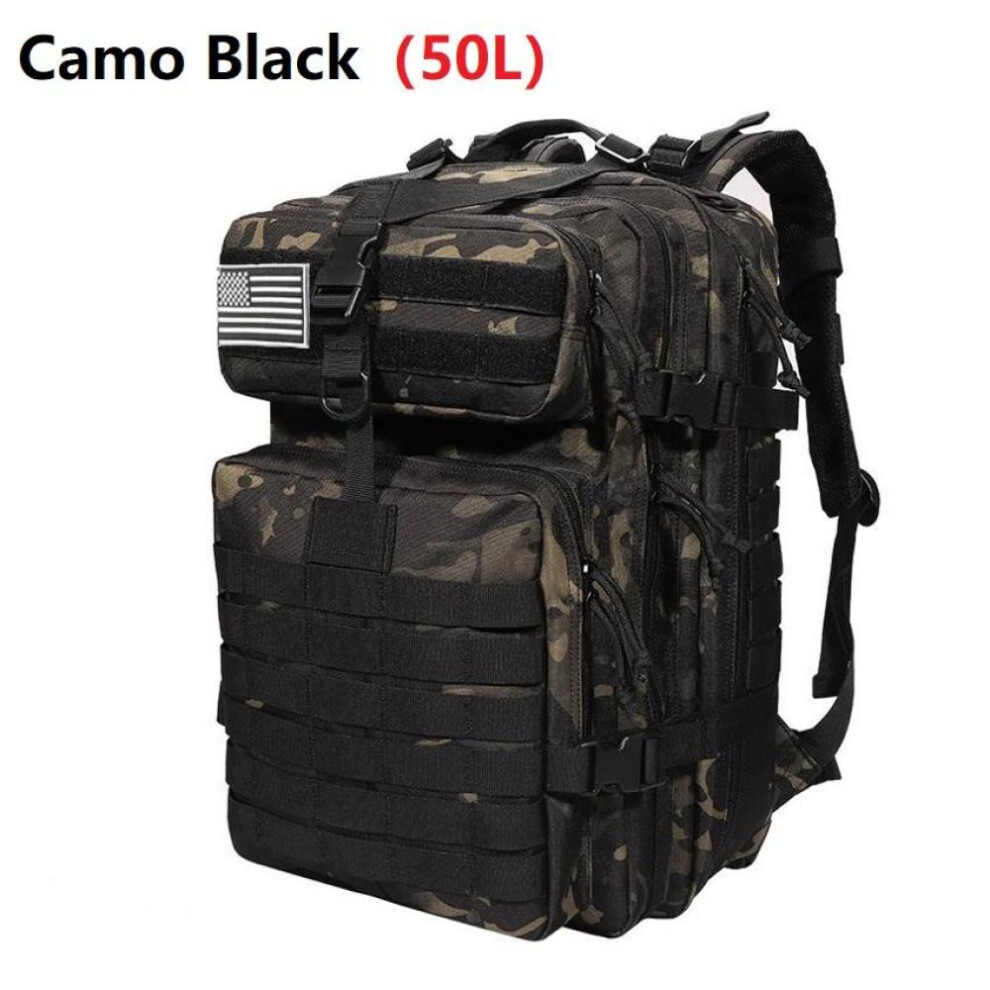 (camouflage,black, 50L) 25l/50l Waterproof Backpack Outdoor Rucksacks Tactical Sports Camping Hiking Trekking Fishing Hunting Bag