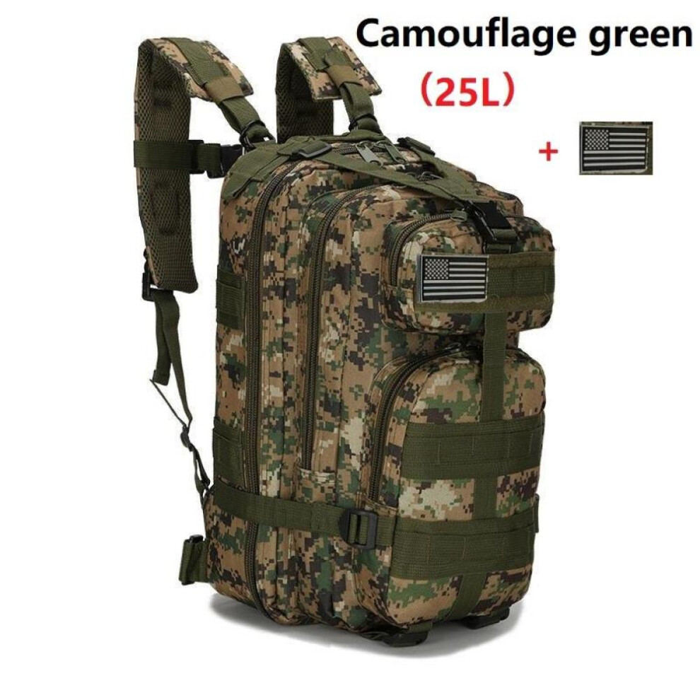 (camouflage green, 25L) 25l/50l Waterproof Backpack Outdoor Rucksacks Tactical Sports Camping Hiking Trekking Fishing Hunting Bag