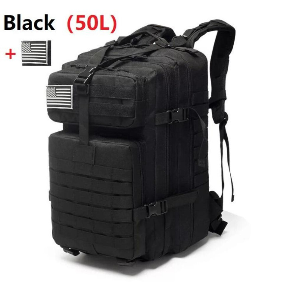 (black, 50L) 25l/50l Waterproof Backpack Outdoor Rucksacks Tactical Sports Camping Hiking Trekking Fishing Hunting Bag