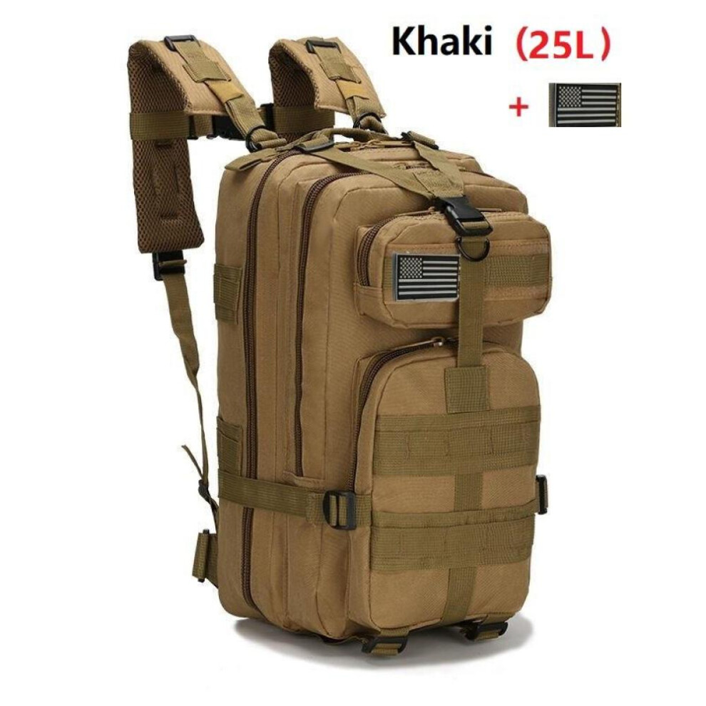 (khaki, 25L) 25l/50l Waterproof Backpack Outdoor Rucksacks Tactical Sports Camping Hiking Trekking Fishing Hunting Bag