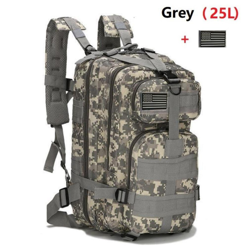 (camouflage,grey, 25L) 25l/50l Waterproof Backpack Outdoor Rucksacks Tactical Sports Camping Hiking Trekking Fishing Hunting Bag