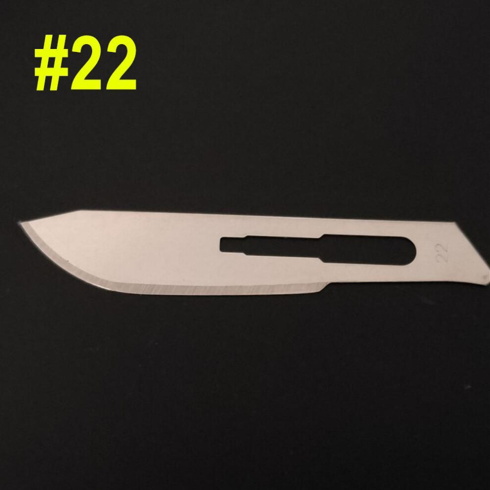 (100 pcs NO.22) 100pcs Dental Scalpel Blades Carbon Steel Dentist Surgical Blade Tool Dental Blade Handle Autoclavable Dentist Tools