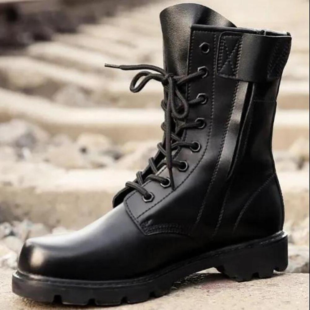 (black, 43) Combat Boots Men&apos;s Military Boots Autumn And Winter High-top Security Shoes Military Shoes Men Boots