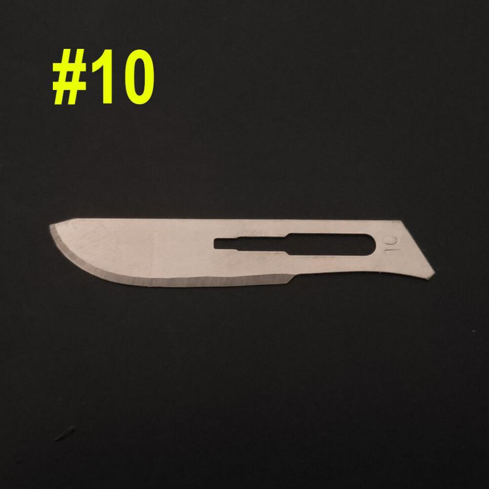 (100 pcs NO.10) 100pcs Dental Scalpel Blades Carbon Steel Dentist Surgical Blade Tool Dental Blade Handle Autoclavable Dentist Tools