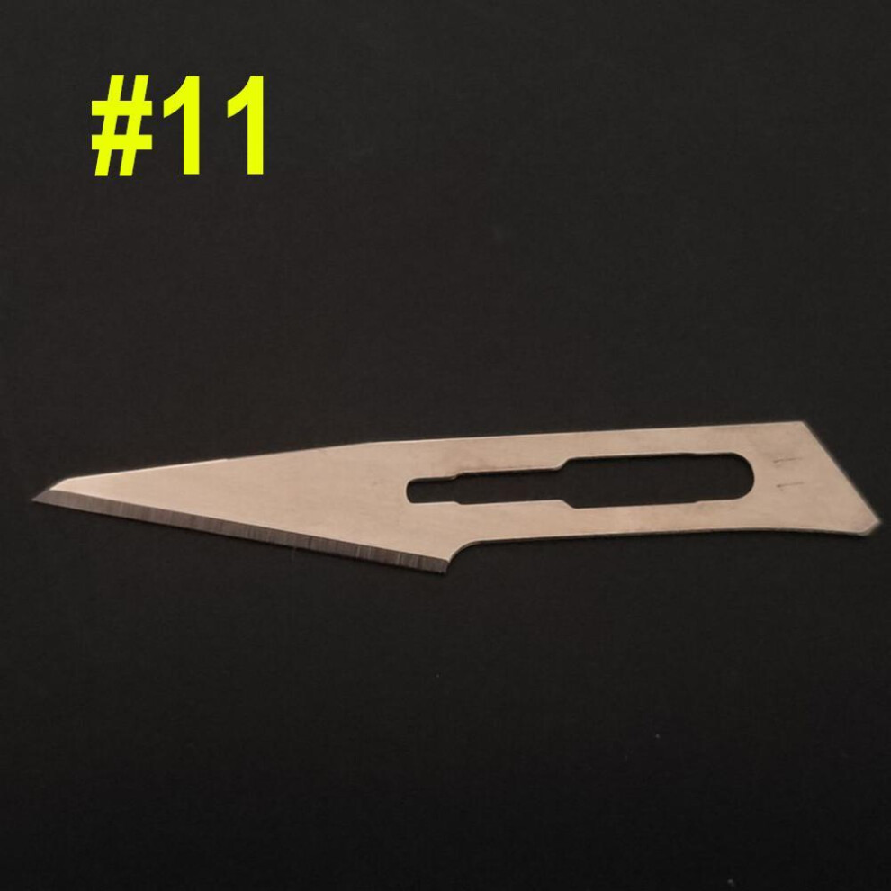 (100 pcs NO.11) 100pcs Dental Scalpel Blades Carbon Steel Dentist Surgical Blade Tool Dental Blade Handle Autoclavable dentist tools