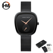 (black, Steel Belt) Hannah Martin Women's Quartz Watches Luxury Watch Minimalist Fashion Quartz Banquet Watches Stainless Steel 30m Waterproof Wristwatch