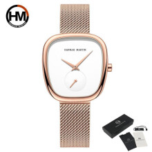 (white, Steel Belt) Hannah Martin Women's Quartz Watches Luxury Watch Minimalist Fashion Quartz Banquet Watches Stainless Steel 30m Waterproof Wristwatch
