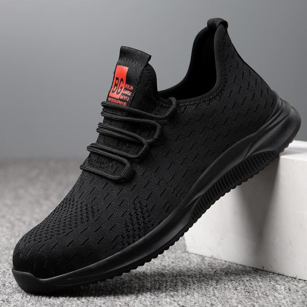 (black, 39) Fashion Steel Toe Air Safety Boots Indestructible Ryder Shoes Puncture-proof Work Sneakers Breathable Shoes For Men