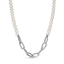 (Necklace) New 925 Sterling Silver Pan Me Freshwater Cultured Pearl Necklace Fit Women Bracelet Elegant Fashion Jewelry Gift