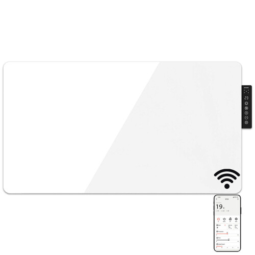 MYLEK (White ) MYLEK Glass Front Smart Panel Heater 2kW