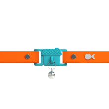 Kittyrama Tangerine Cat Collar with Bell. Cat Friendly Award Winner. Approved by Vets and Cat Experts. Breakaway Cat Collars Quick Release. Kitten Col