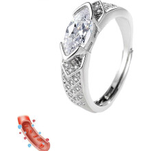 Magnetic Lymphatic Therapy Titanium Ion Moissanite Diamond Ring, Moissanite Magnetic Ring, Lymph nodes Zircon Ring
