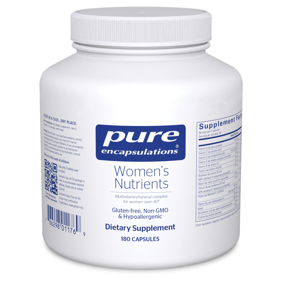 Pure Encapsulations Women's Nutrients | Multivitamin for Women Over 40 to Support Urinary Tract Health  Breast Cell Health  and Eye Integrity* | 180 C