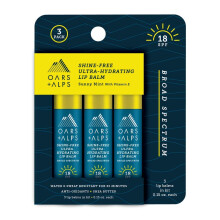 Ruder + Alpen Glanz freier Lippenbalsam und SPF 18 Sonnenschutzlippenpflege mit sonnigem Minzduftwasser und schweifestem 0,15 oz pro 3 Pack