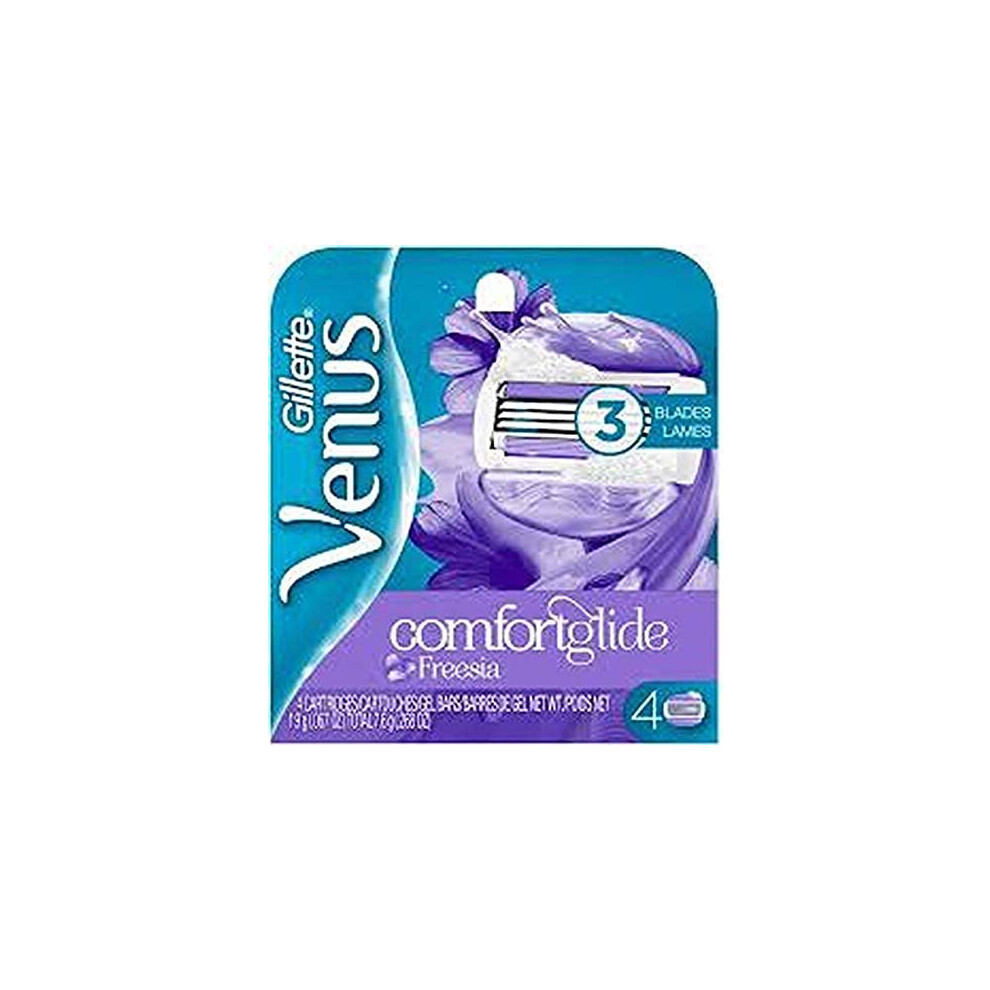 Gillette Venus Comfort Glide Freesia (Formerly Breeze) - 8 Count (2 x 4 Packs)