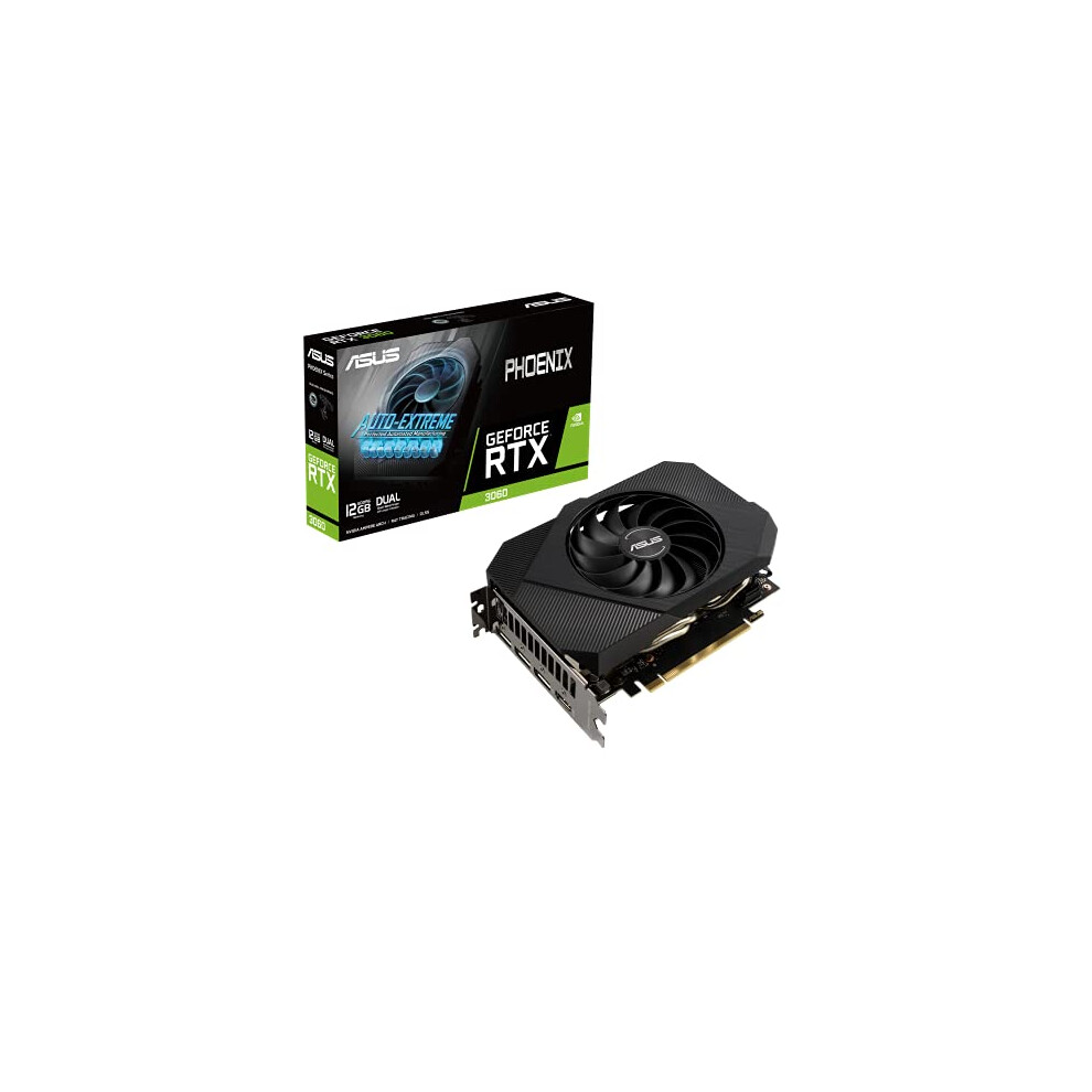 ASUS Phoenix NVIDIA GeForce RTX 3060 V2 Gaming Graphics Card- PCIe 4.0  12GB GDDR6 memory  HDMI 2.1  DisplayPort 1.4a  Axial-tech Fan Design  Protecti