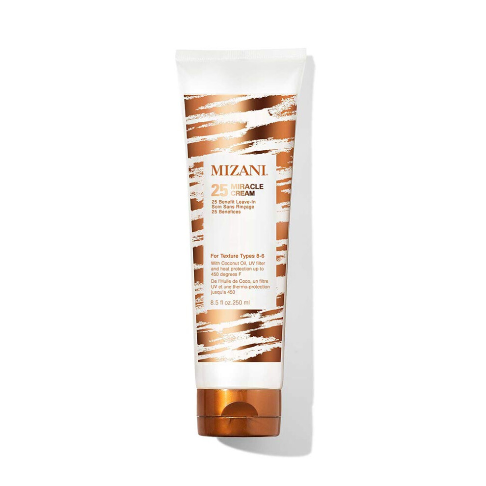 Mizani 25 Miracle Leave-In Cream | Adds Lightweight Moisture & Touchable Softness | With Coconut Oil | For Curly Hair | 8.5 Fl Oz