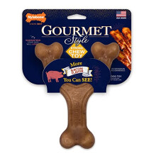 Nylabone Gourmet Style Wishbone Sterke Kauwspeelgoed voor Honden, Bacon Smaak, Groot - Tot 50 lbs, 1 Stuk
