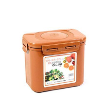 E-Jen Premium Kimchi Sauerkraut container Probiotic Fermentation with Inner Vacuum Lid (Earthenware Brown 045 gal 17L)