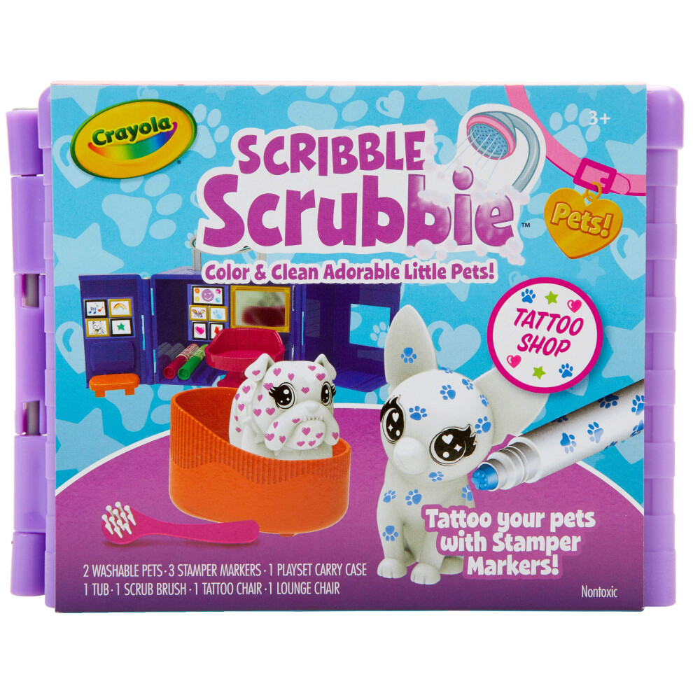 crayola Scribble Scrubbie Pets Tattoo Shop  Toys for girls & Boys  gift for Kids  Age 3  4  5  6