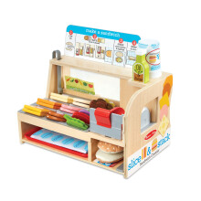 Melissa & Doug Wooden Slice & Stack Sandwich Counter with Deli Slicer - 56-Piece Pretend Play Wooden Food Toys Kitchen Food Set For Toddlers And Kids