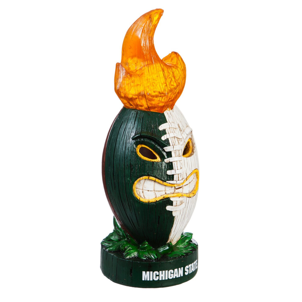 Team Sports America Michigan State University Lit LED Team Tiki Totem Outdoor Safe Garden Statue