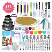 333pcs Cake Turntable Set Cake Decorating Tools Kit Pastry Nozzle Tool Kitchen Dessert Baking Supplies