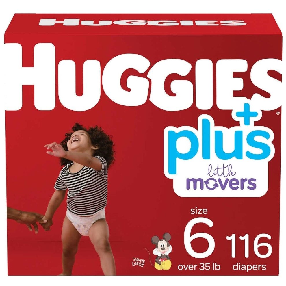 Huggies Plus Diapers  Size 6 (35+ Pounds)  116 Count