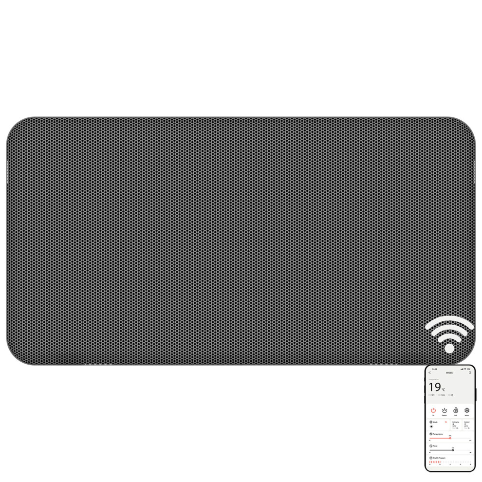 Mylek ( ) Wi-Fi Enabled Smart Mica Panel Heater Grey
