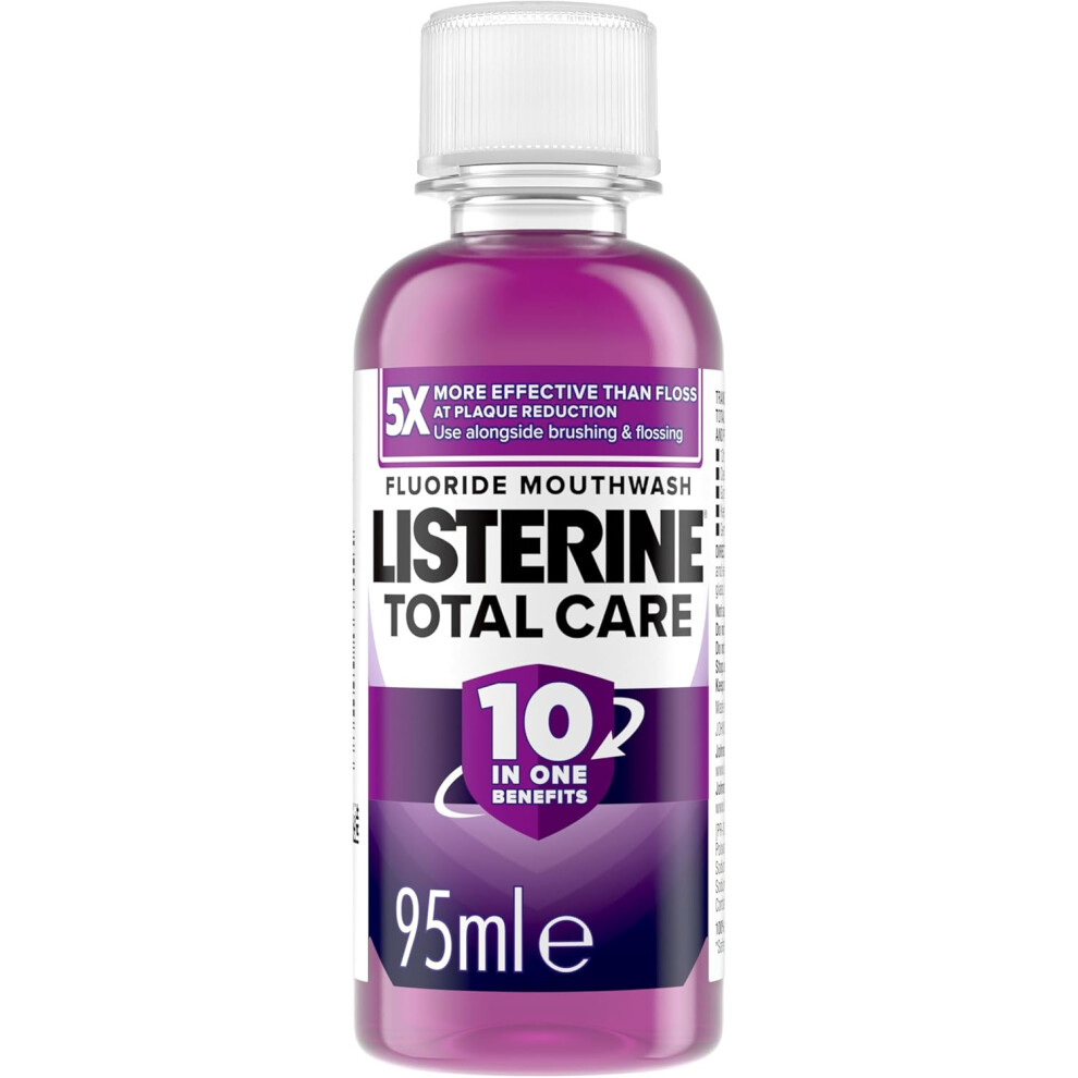 (Listerine Total Care Antibacterial Mouthwash (95ml), Caring and Cleansing Mouthwash with 10-in-1 Benefits, Clean Mint-Fl) Listerine Total Care Antiba