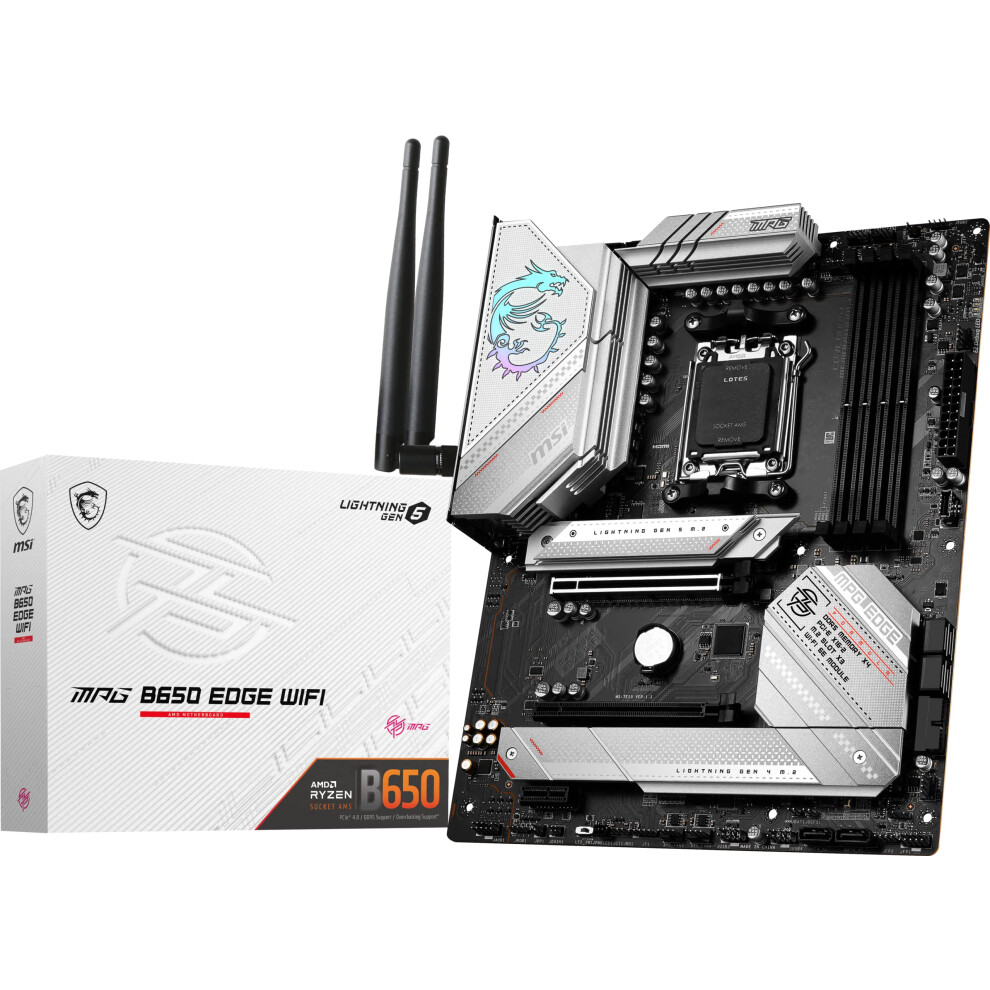 MSI MPg B650 Edge WiFi gaming Motherboard (AMD AM5 ATX DDR5 PcIe 4.0 M.2 SATA 6gbs USB 3.2 gen 2 HDMIDP Wi-Fi 6E AMD Ryzen 7000 Series Desktop Process