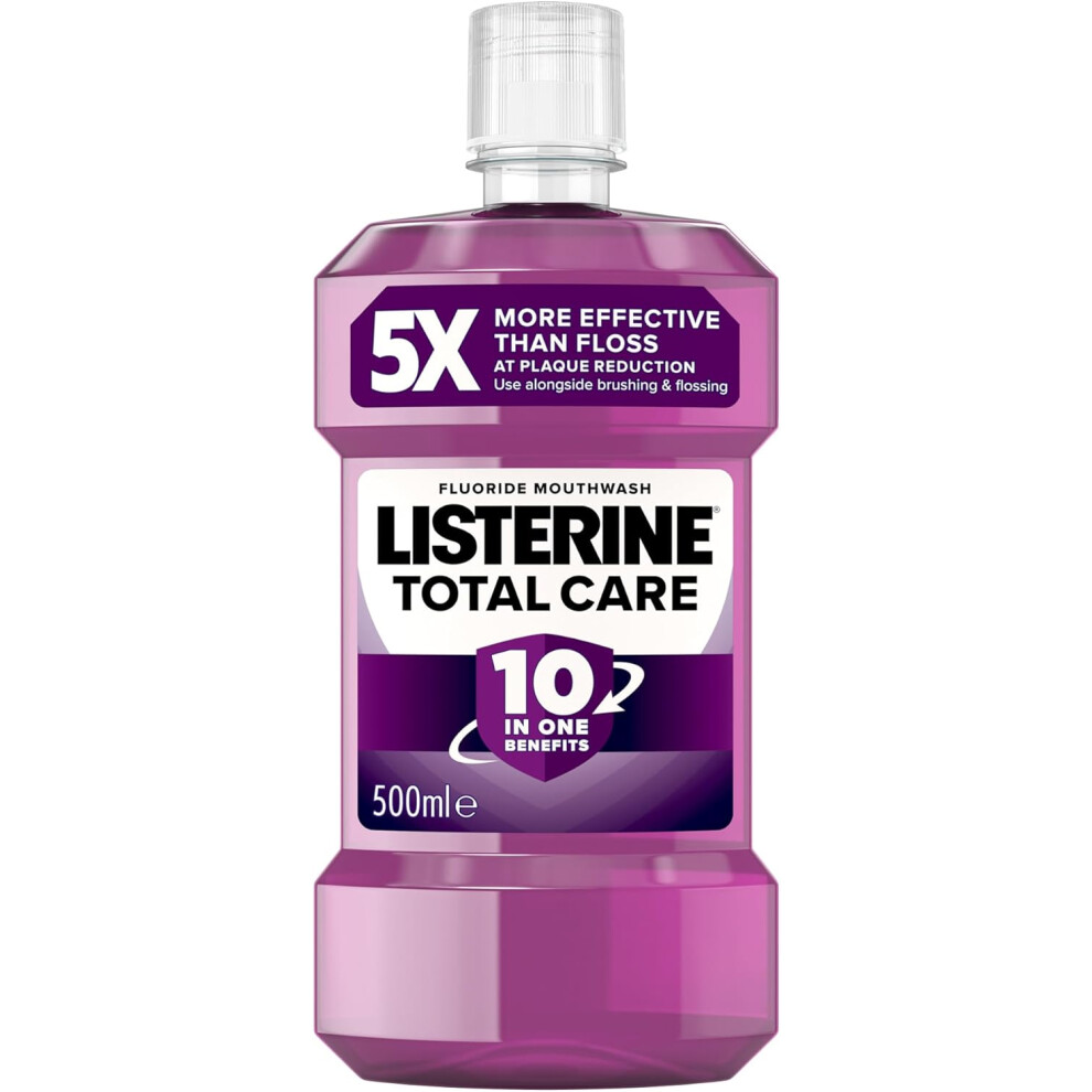 (Listerine Total Care Antibacterial Mouthwash (500ml), Caring and Cleansing Mouthwash with 10-in-1 Benefits, Clean Mint-F) Listerine Total Care Antiba