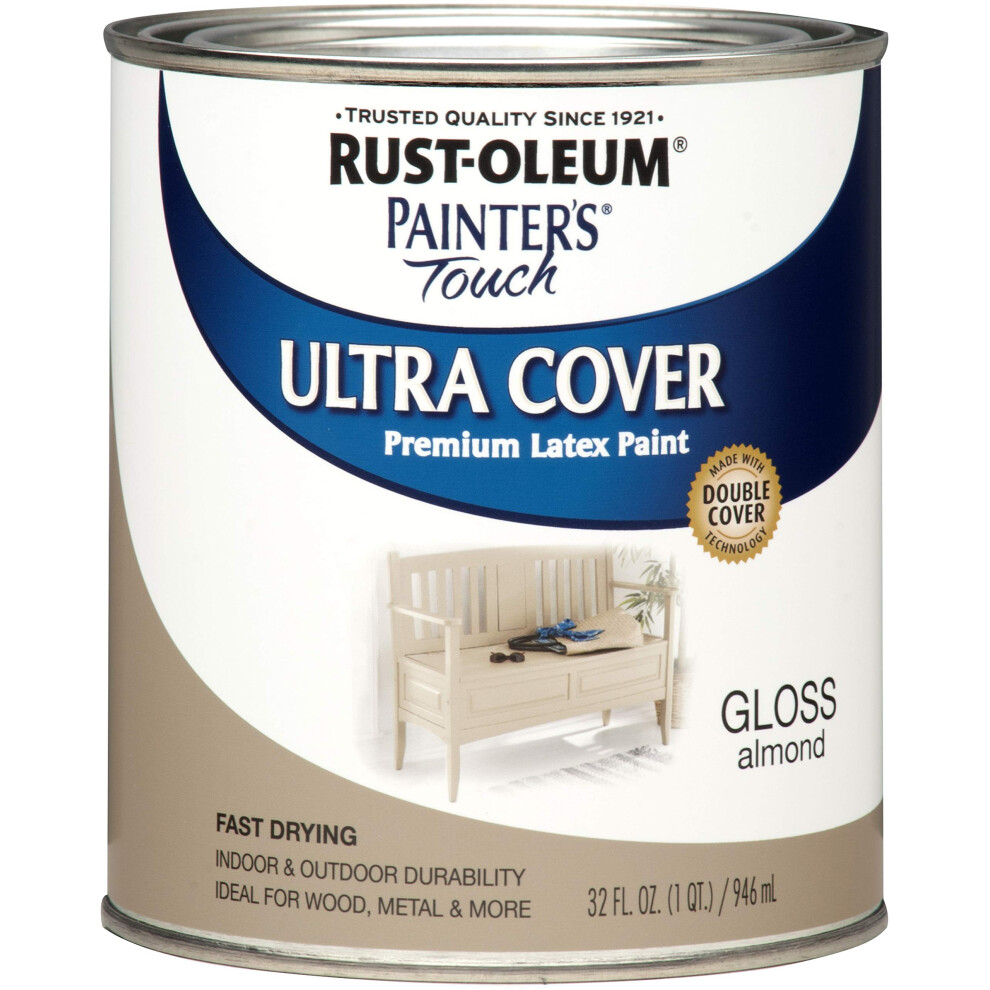 Rust-Oleum 1994502 Painters Touch Brush Enamel Paint 1 Quarts (Pack of 1) gloss Almond 32 Fl Oz