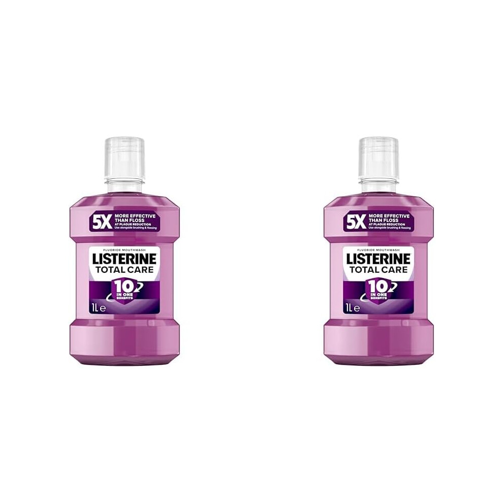 (Listerine Total Care Mouthwash 1L (Pack of 2)) Listerine Total Care Antibacterial Mouthwash