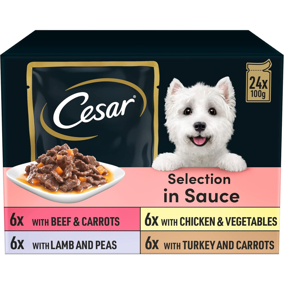 Cesar Selection in Sauce 48 Pouches, Adult Premium Wet Dog Food