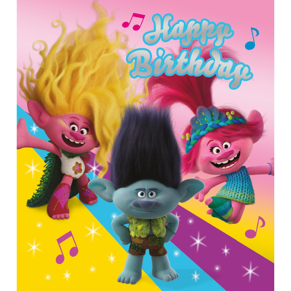 Trolls Happy Birthday Card